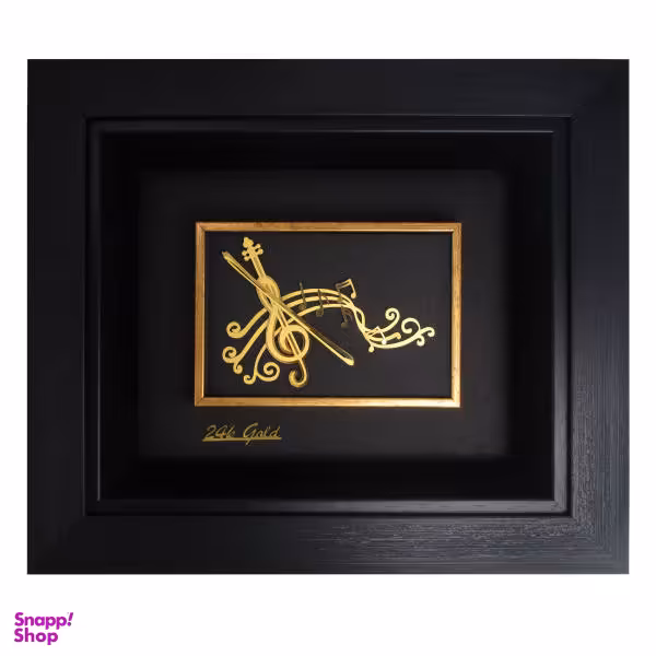 تابلو طلا کوب زرکات طرح موسیقی مدل F134