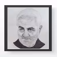 تابلو طراحی چهره سیاه قلم  با ابعاد 30در42 چهره ی دلخواه با ابعاد دلخواهتون پذیرفته میشه