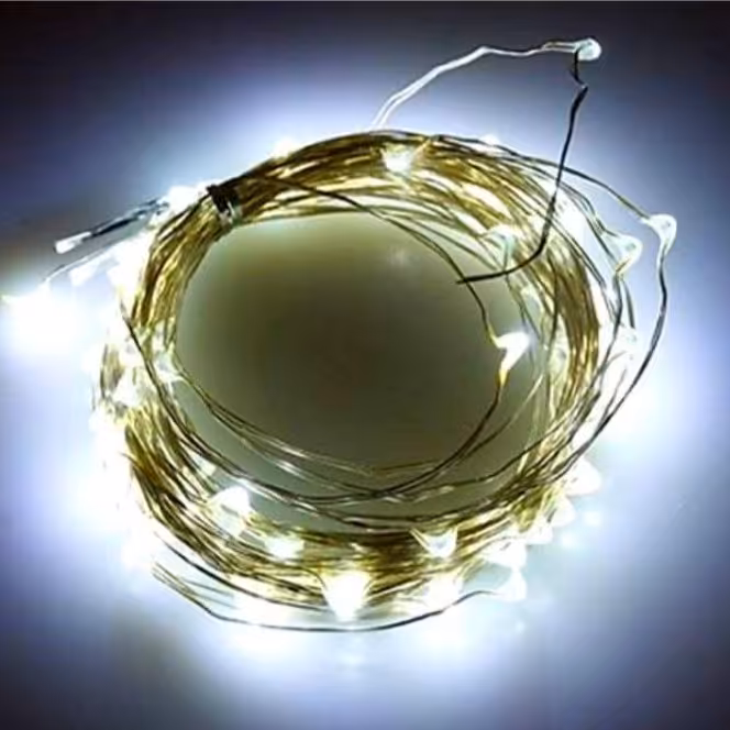 ریسه مفتولی ال ای دی  5متری باتری خور تک حالته مهتابی 