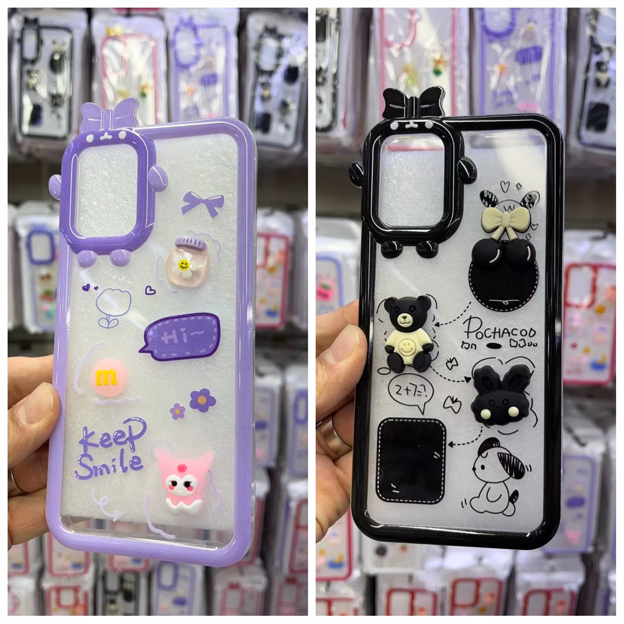 قاب گوشی ژله ای برجسته لنز پاپیونی مناسب گوشی شیائومی و سامسونگ