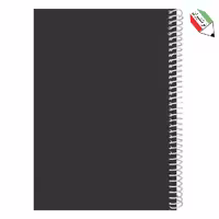 دفتر مشق فنری 100 برگ جلد طلقی مشکی  ساده یاس بهشت 2320