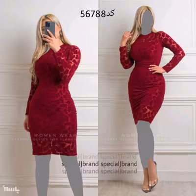 پیراهن مهمانی زنانه مخمل سنگی مدل تونیک هوردیس