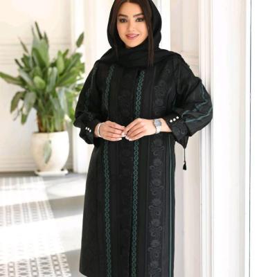 مانتو مجلسی حریر مدل ژاکارد راه راه