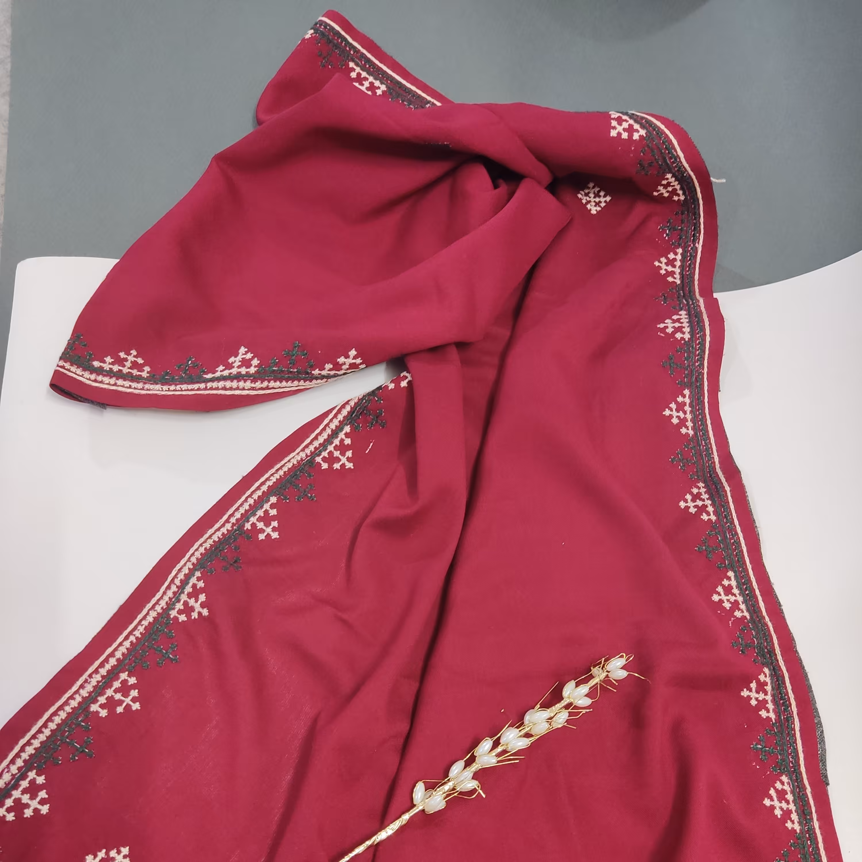 شال سوزن دوزی بلوچ کاملا دست دوز با کیفیت دوخت صادراتی