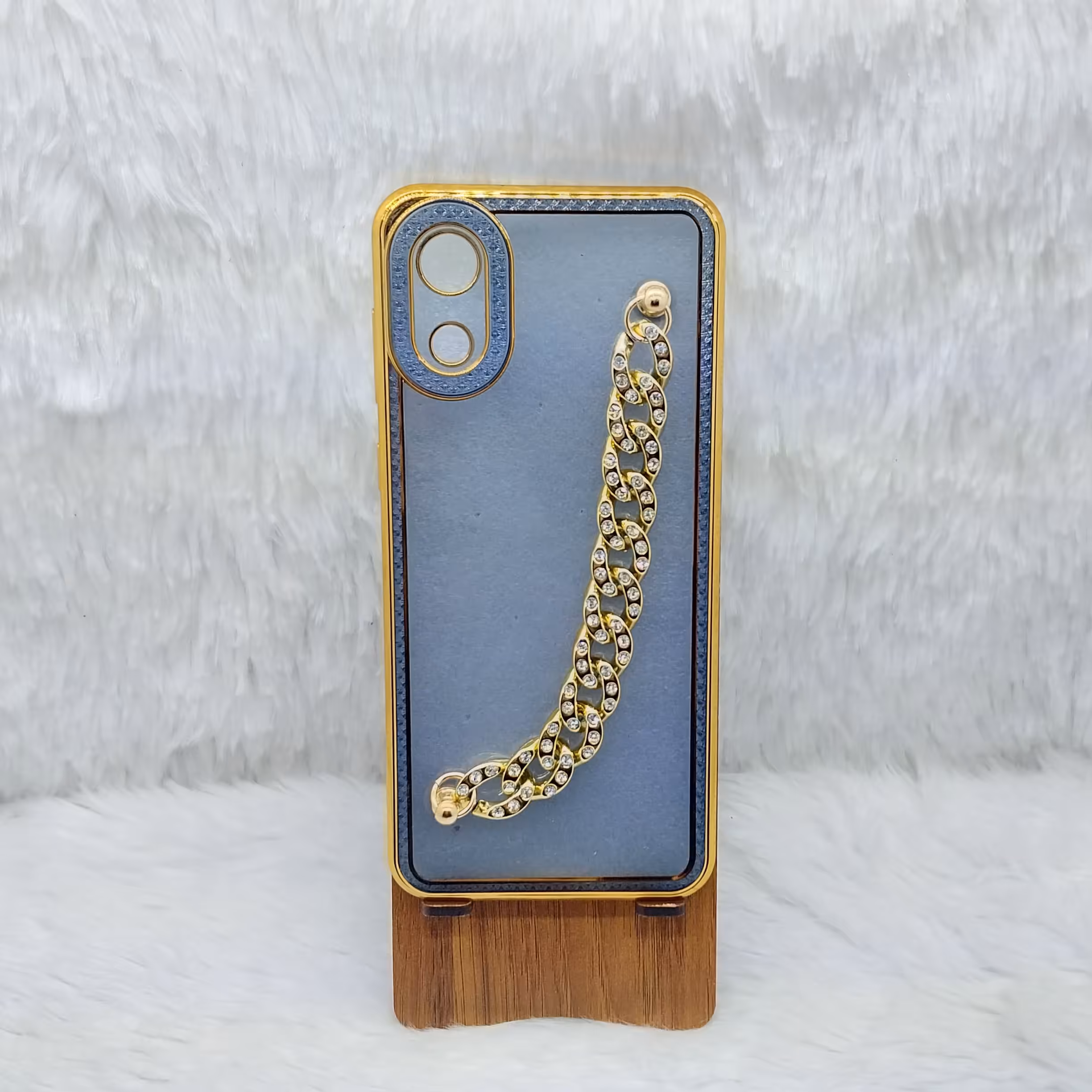 گارد (قاب) گوشی دخترانه A03core مدل دستبندی کارتیر رنگ آبی مناسب گوشی Samsung A03core 