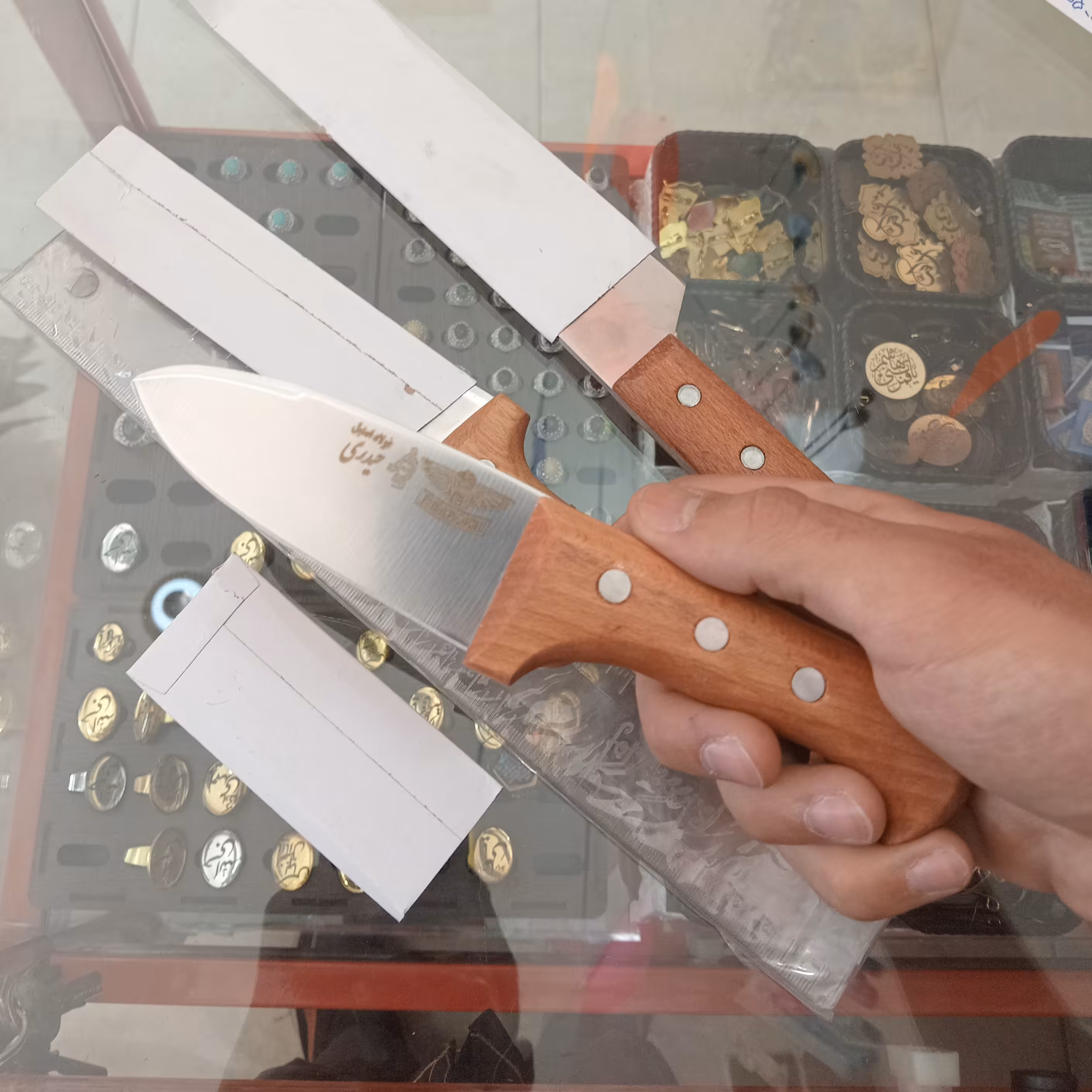 چاقو سلاخی دسته چوبی شماره 1