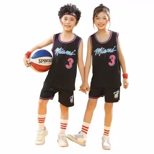 پیراهن و شورت بسکتبالی بچه گانه میامی هیت مشکی شماره 22