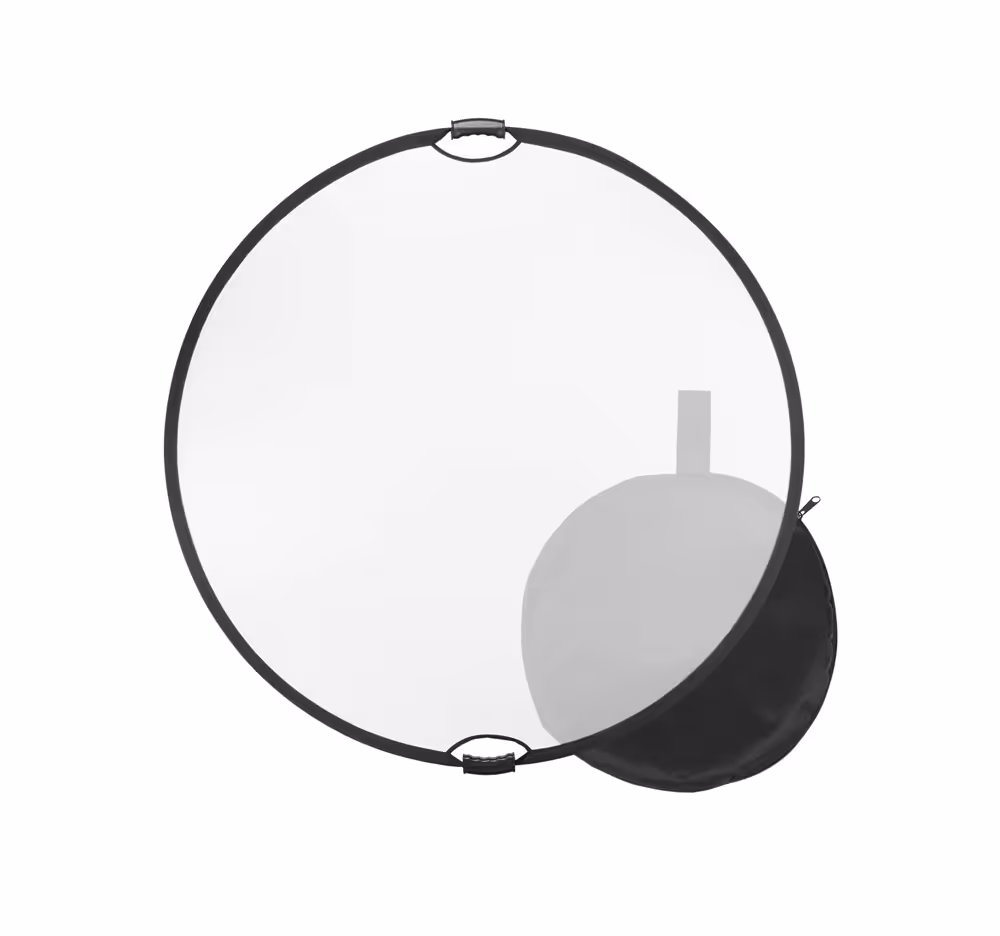 رفلکتور پنج کاره سایز 80 سانتیمتر (دارای بخش ترکیبی نقره‌ای-طلایی)