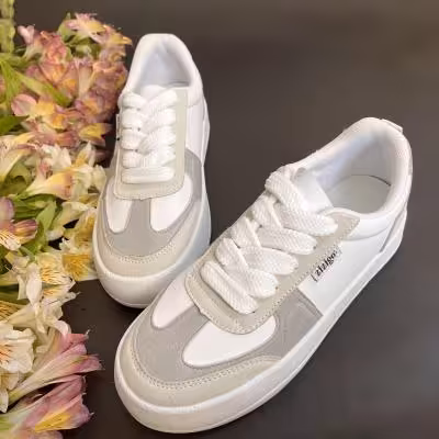 کفش ونس زنانه لژدار مدل جورج رنگ سفید طوسی