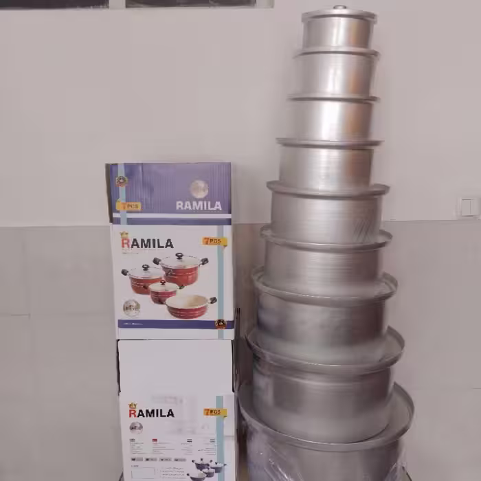 سرویس 9 قابلمه روحی - تولیدی قابلمه روحی aluminium cookware factory made in iran by 