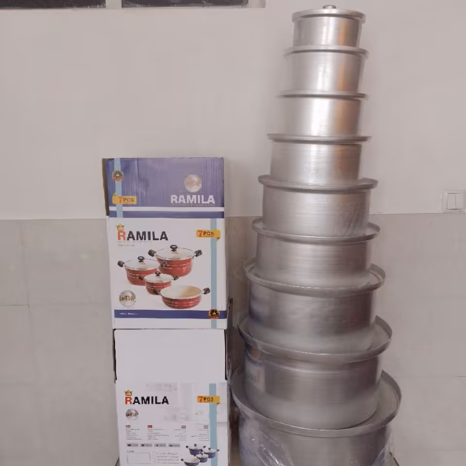 سرویس 9 قابلمه روحی - تولیدی قابلمه روحی aluminium cookware factory made in iran by 