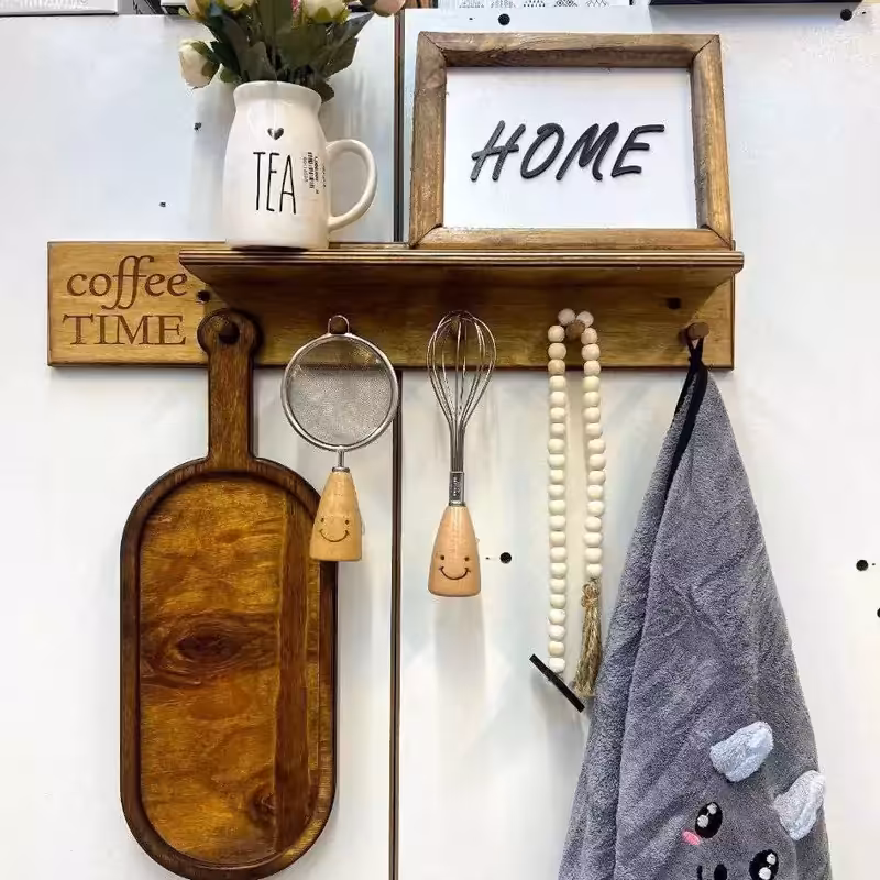 آویز چوبی کافی تایم