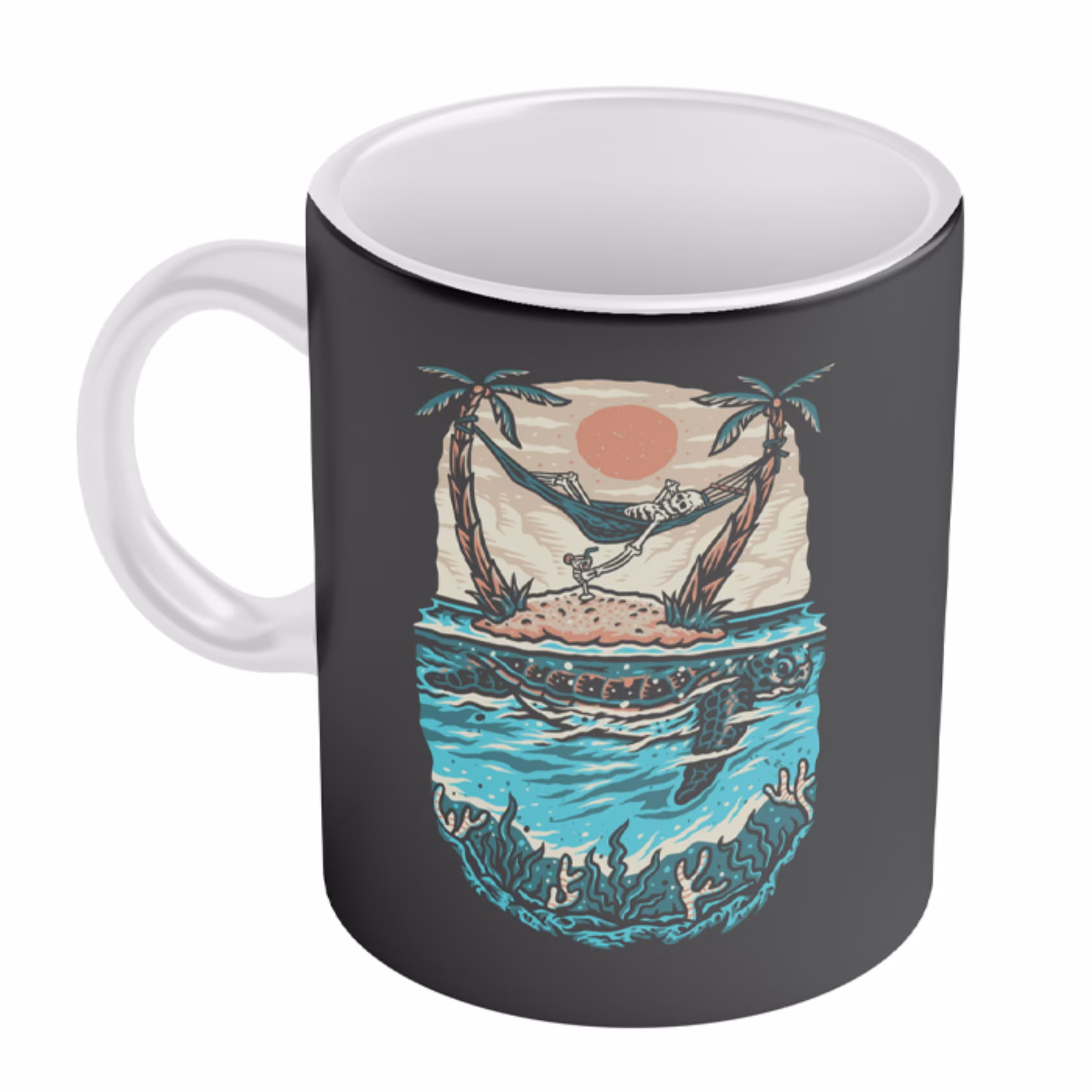 ماگ سرامیکی طرح skull on the beach