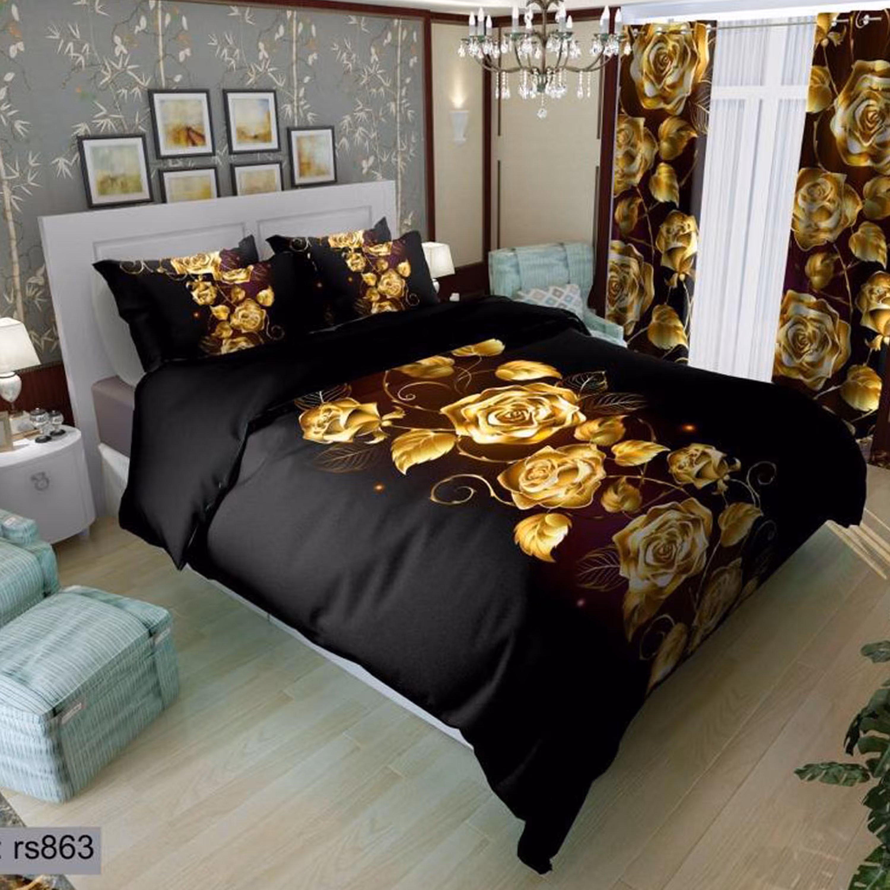 سرویس روتختی 2 نفره تنسل چاپی برندترک لند(Turk Land) rs 863