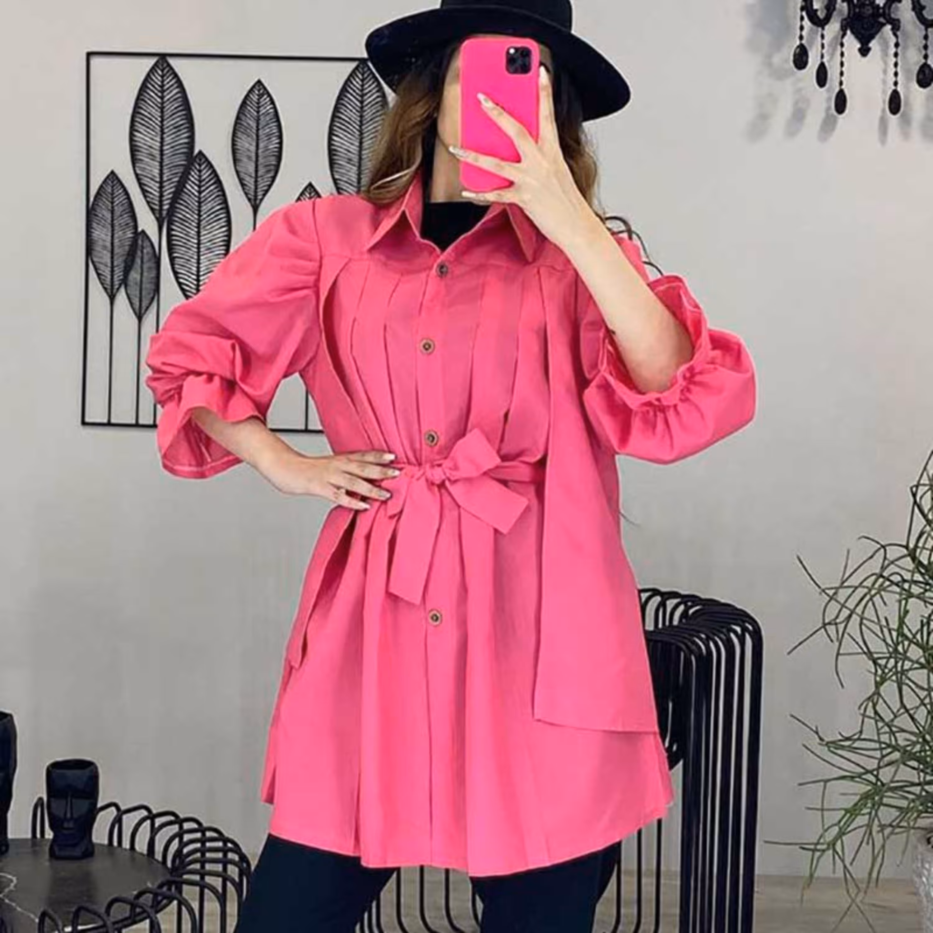 مانتو بهار ژیله دار آستین چین