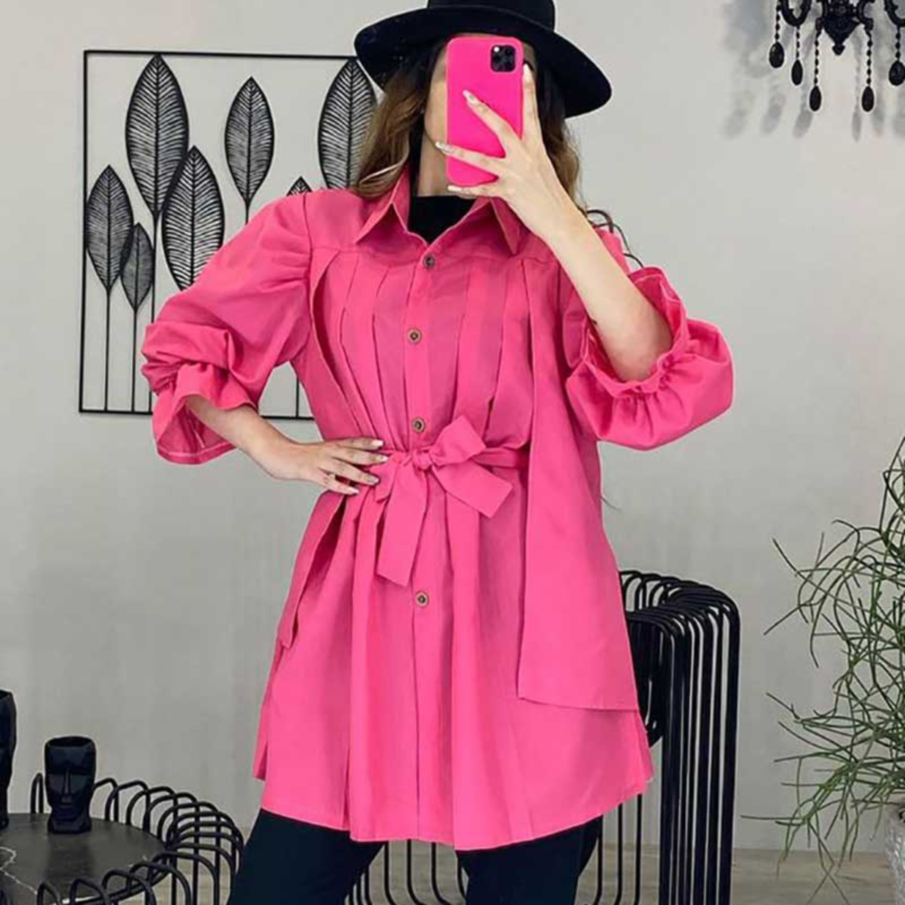 مانتو بهار ژیله دار آستین چین