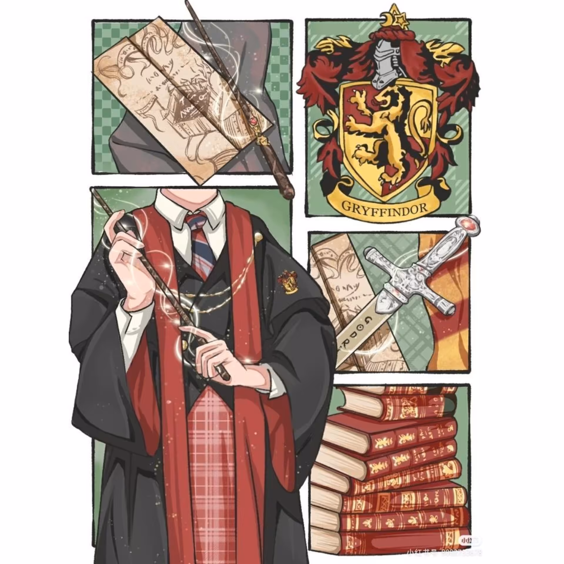 پوستر هری پاتر-گریفندور  مناسب استفاده در اسکرپ بوک و بولت ژورنال و غیره
