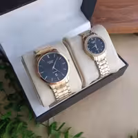 ساعت ست سیتیزن زنانه و مردانه طلایی صفحه مشکی