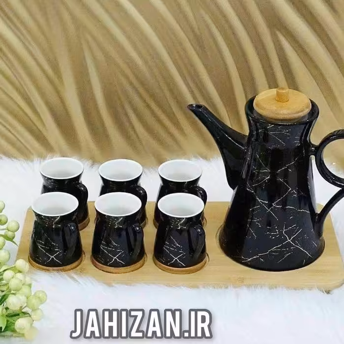 سرویس چایخوری چوب سرامیک طرح ماربل