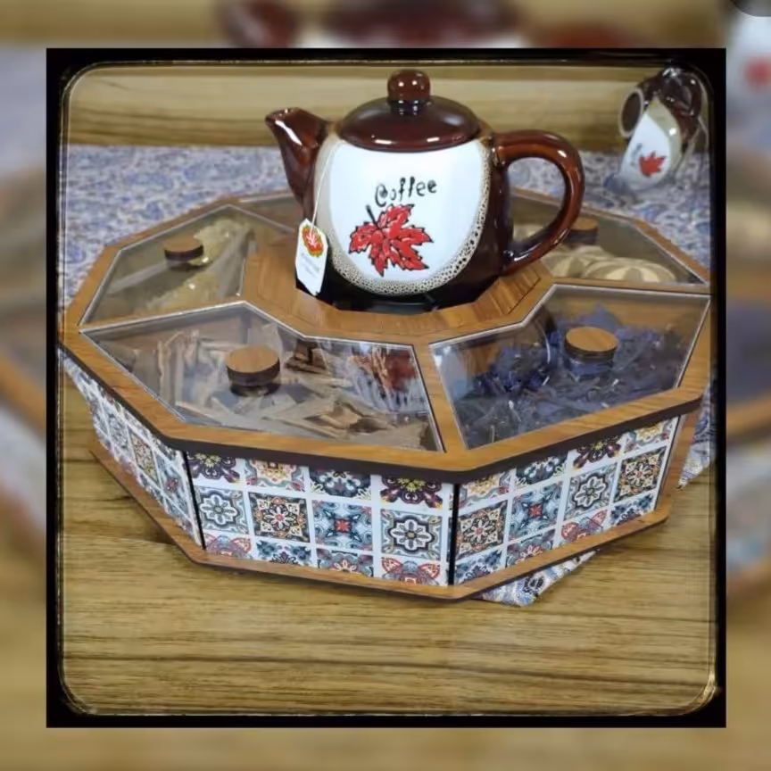 جعبه دمنوش والمر دار با ابعاد 30*30 ارتفاع 7،مناسب برای دمنوش و اجیل 