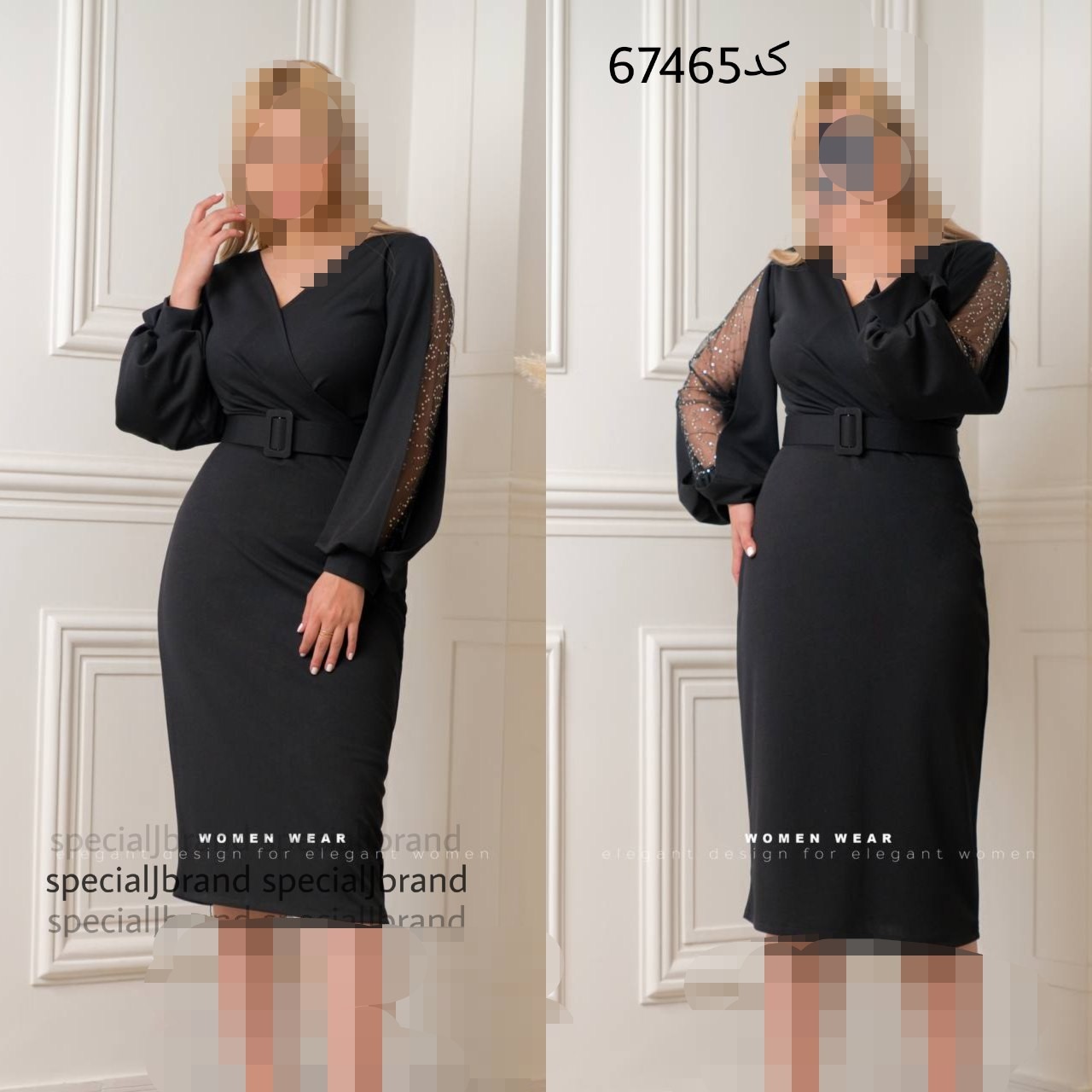 تونیک مجلسی کرپ کش رنگ مشکی فقط تک رنگه