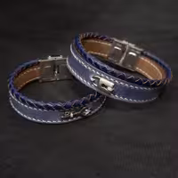 دستبند ست زنانه و مردانه چرم درجه یک طبیعی کاملا دستدوز