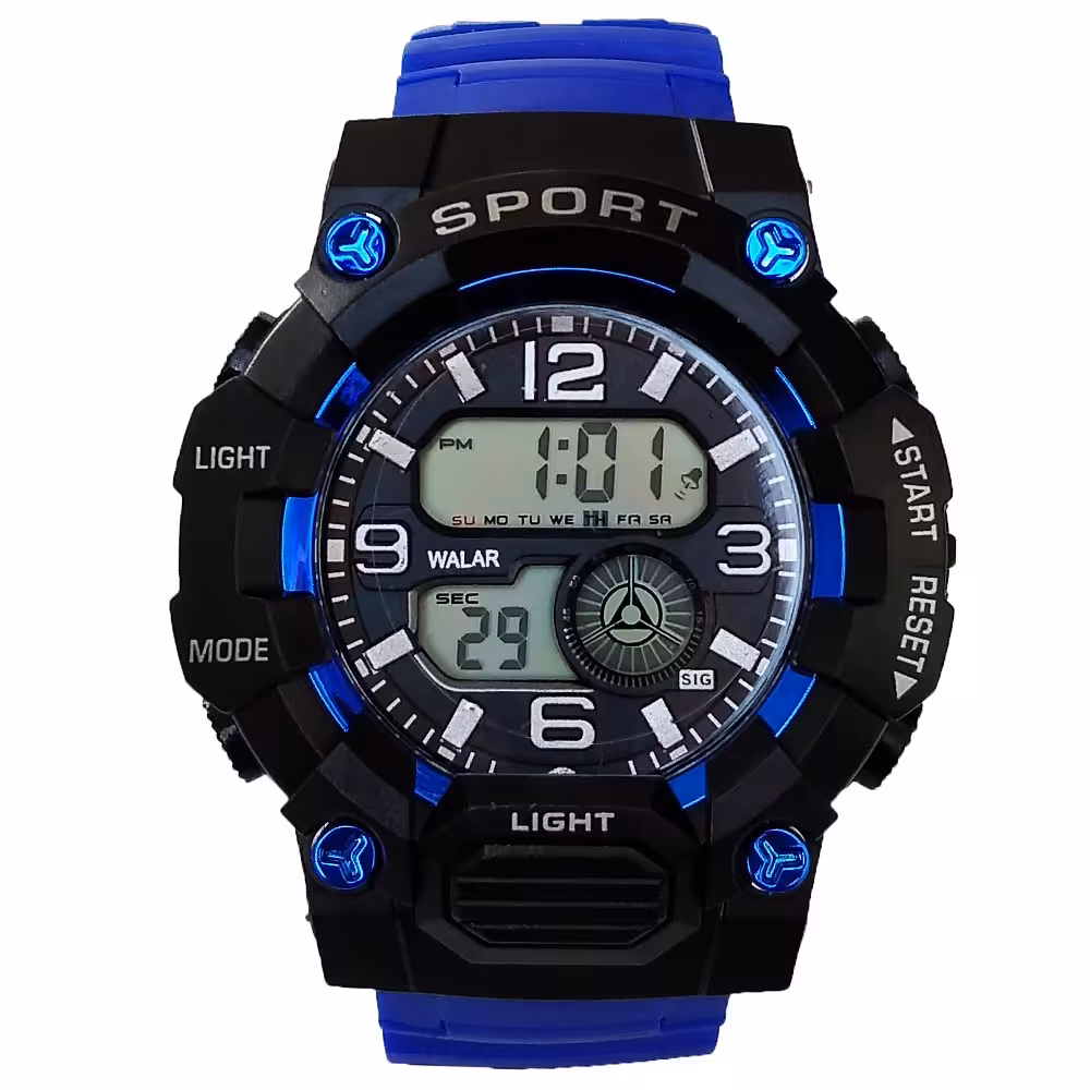 فروش ویژه ساعت  اسپرت پسرانه آبی ضدآب خاص ساعت لاکچری  حراج آنلاین ضدآب هدیه تولد