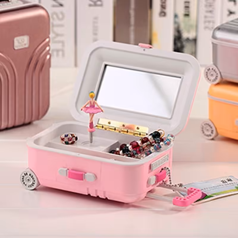 جعبه جواهرات موزیکال طرح چمدان | amazonchi