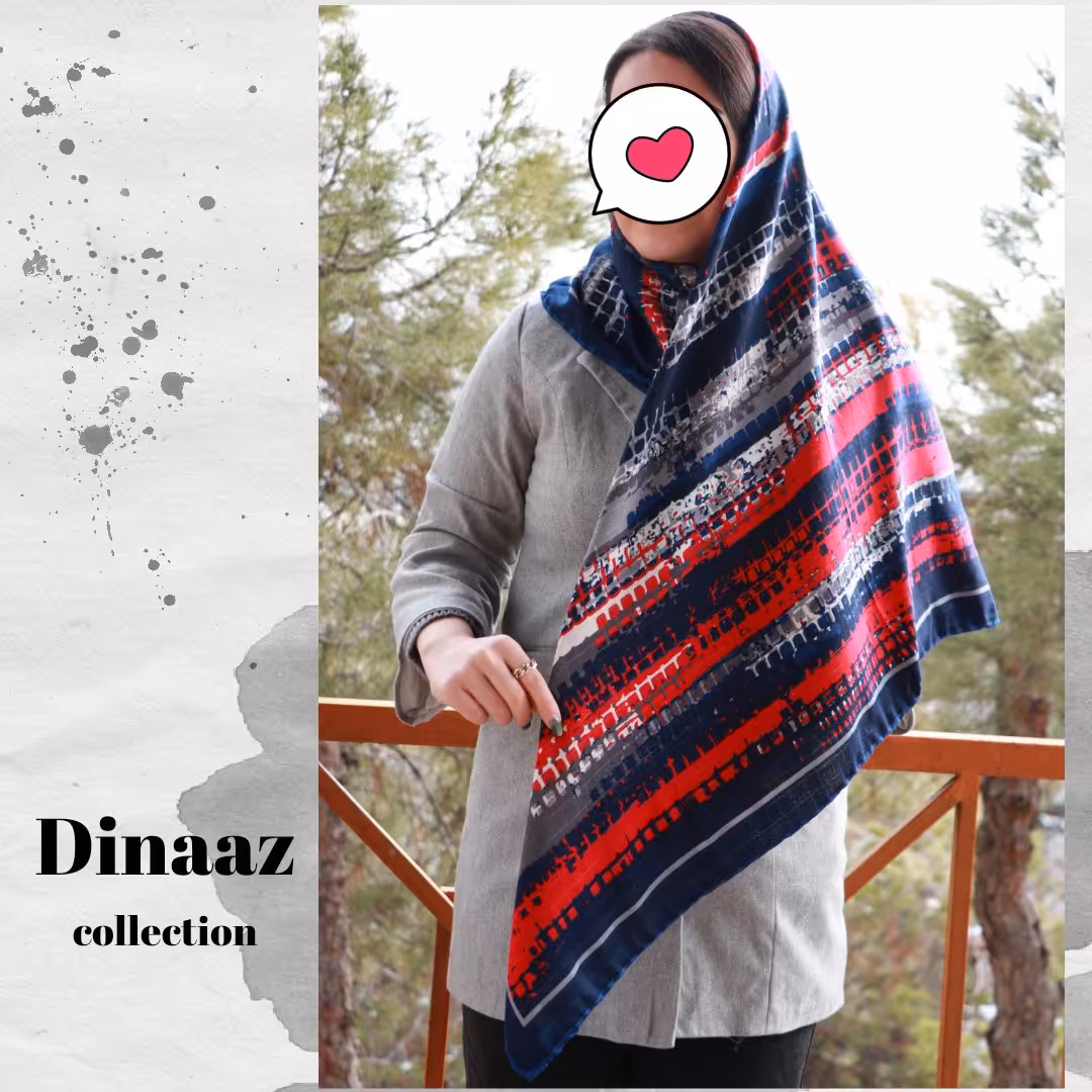روسری نخی دور دست دوز قواره 120 دارای رنگبندی با ارسال رایگان