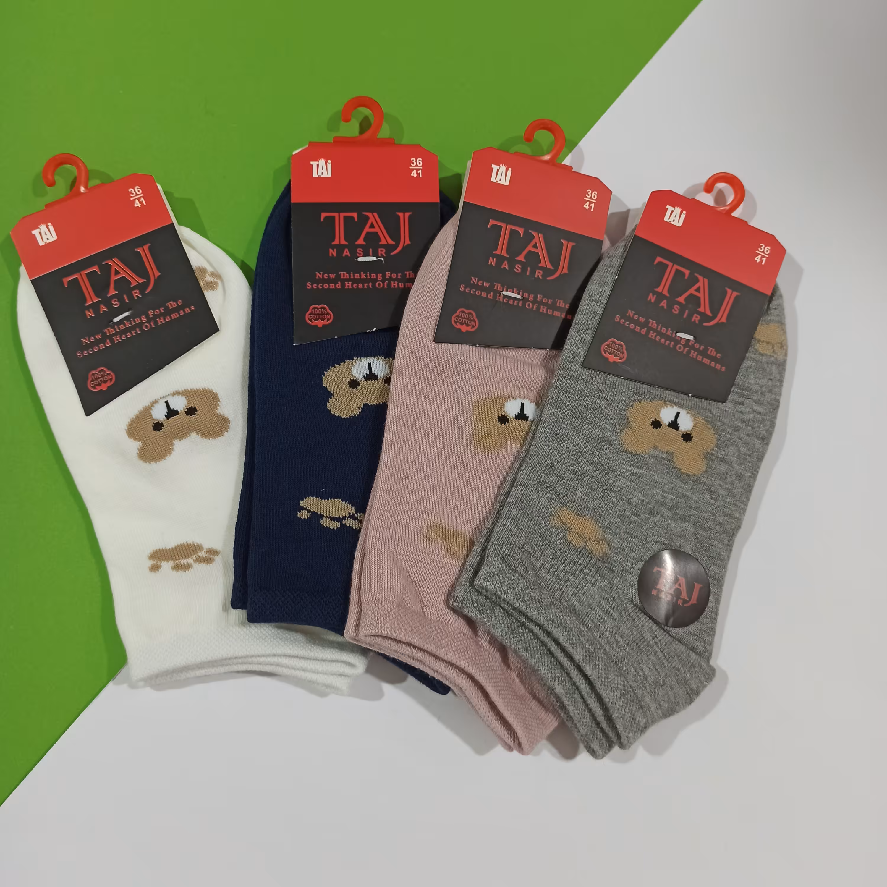 جوراب دخترانه  مچی  طرح خرسی کیفیت عالی کد126