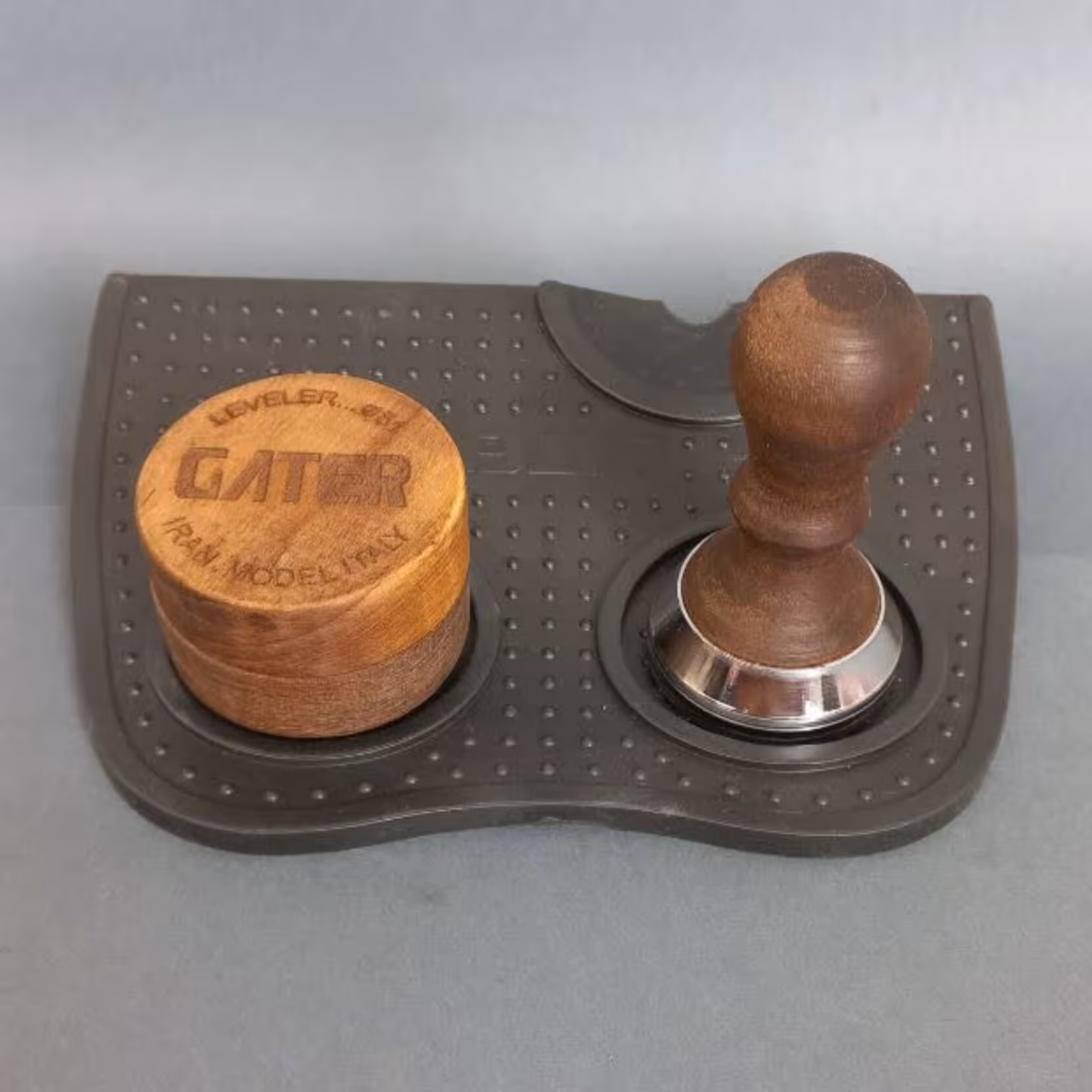 تمپر قهوه دسته چوبی و لولر  گتر  مت دوبل گتر سایز 51