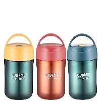 ظرف غذا استیل حجم 500 میلی لیتر با قاشق GOURMET