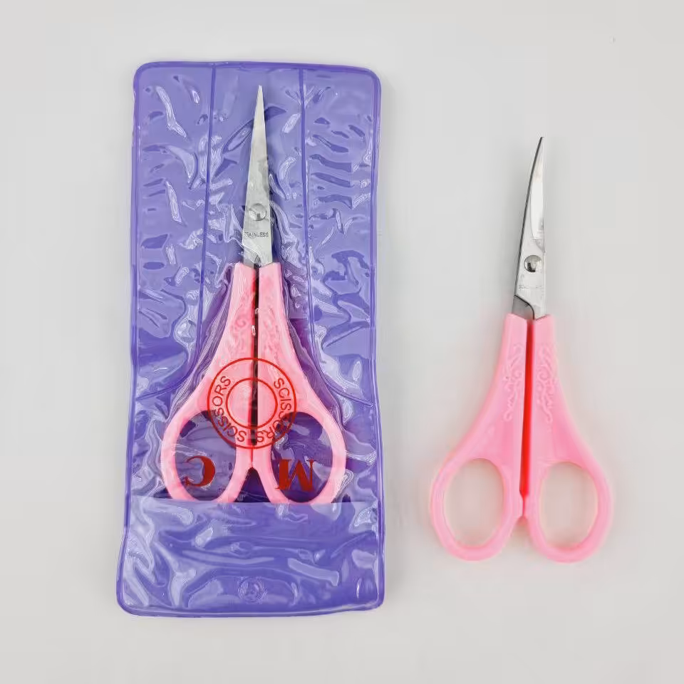 قیچی  ابرو دسته صورتی