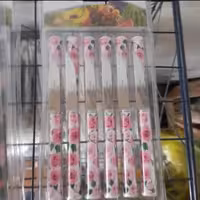 کارد میوه خوری بسته 12 تایی مارک ماربلا (Marbella) جنس stainless Steel Braziطرح سرامیکی جنس عالی طرح گل دار رز.چاقو   