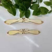 دستگیره کابینت سفید طلایی سایز 128 (کد 190)