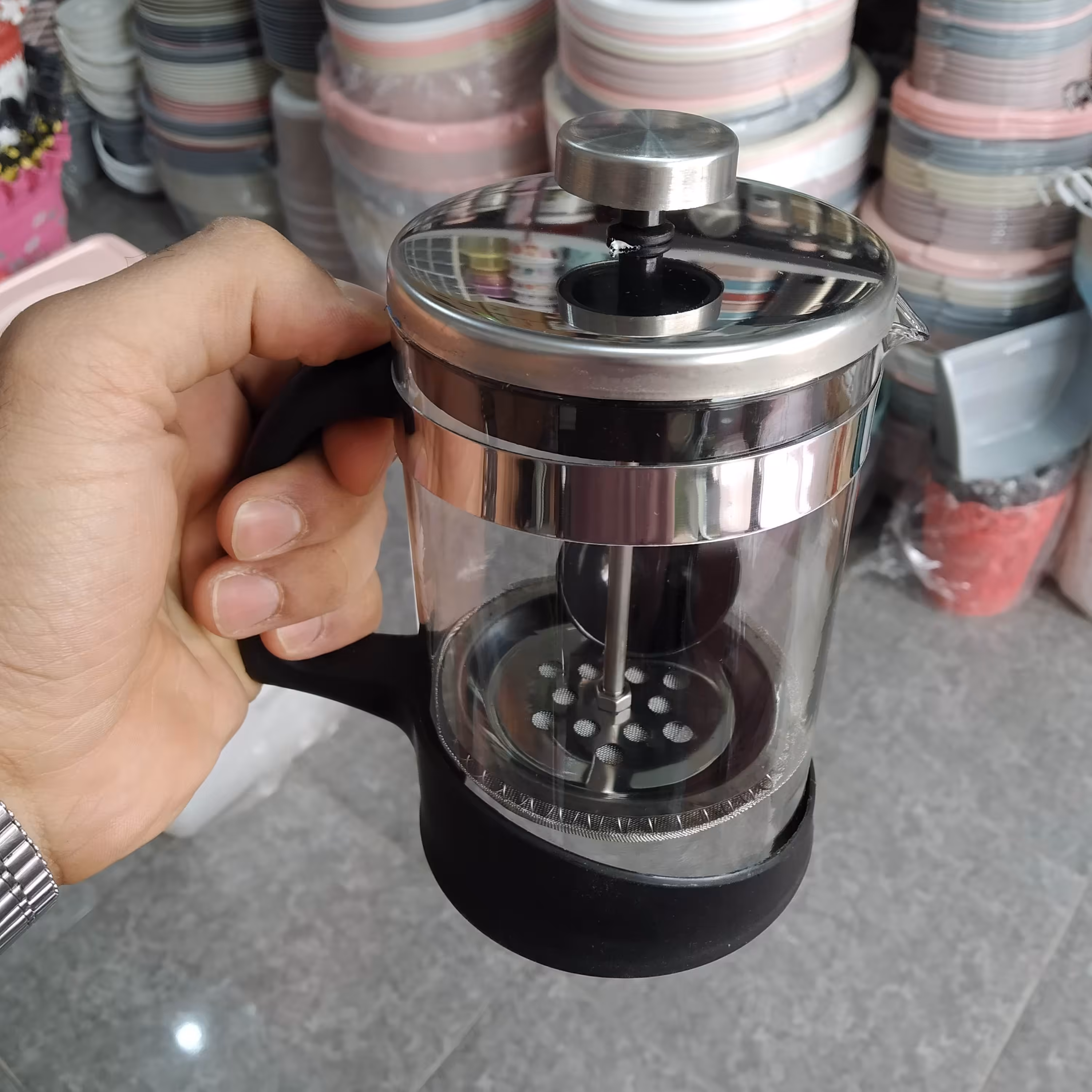 فرنچ پرس 650میلی لیتر خارجی درب استیل
