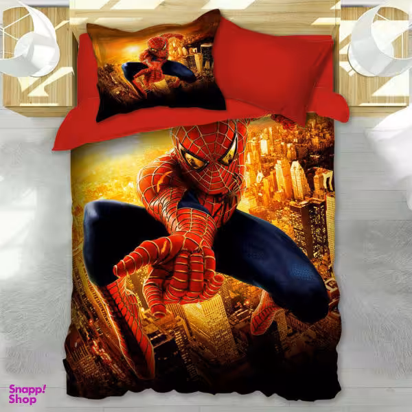 سرویس رو تختی مدل Spaider Man یک نفره 4 تکه