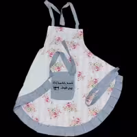 پیشبند آشپزخانه چین دار سه لایه کتان نخ