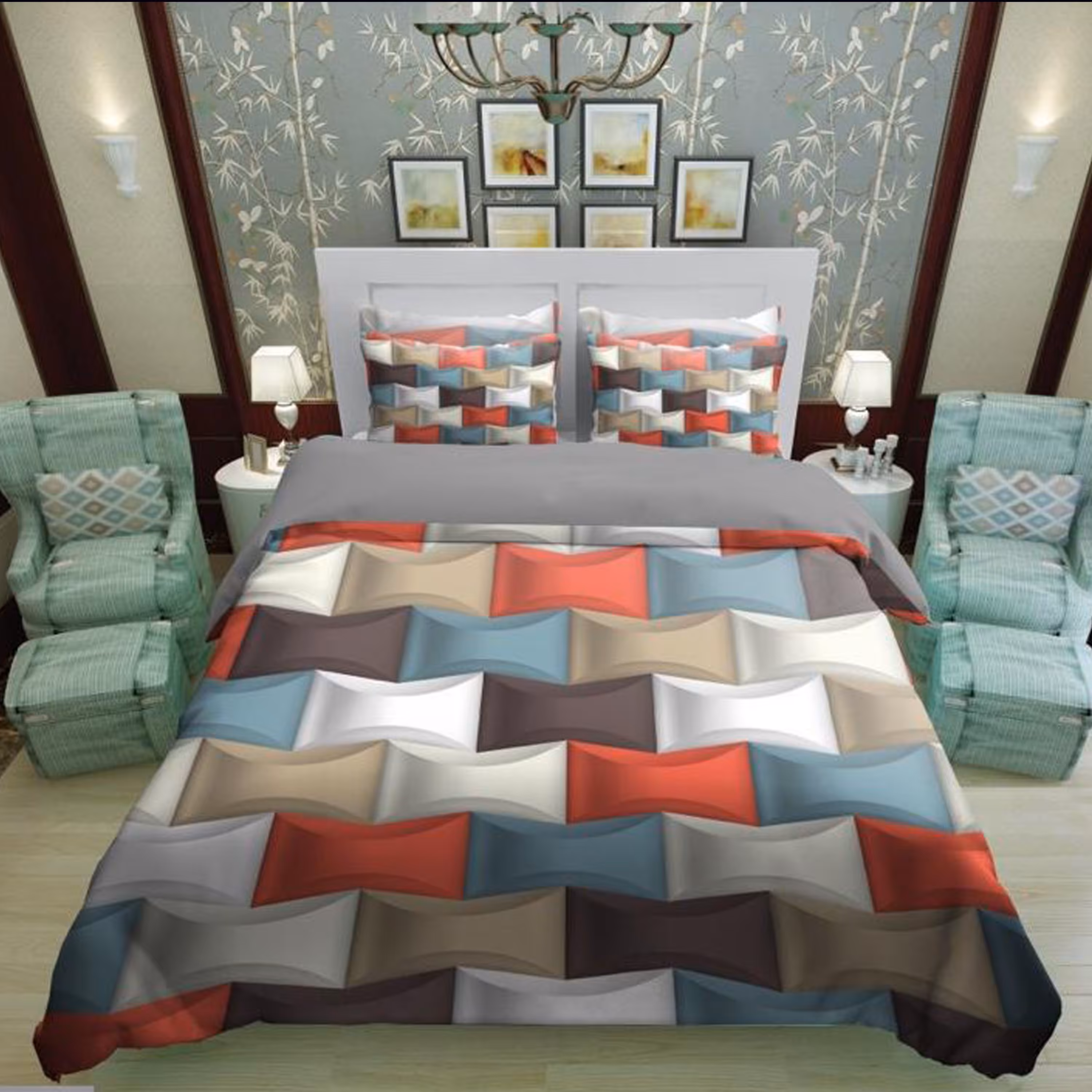 سرویس روتختی 1 نفره تنسل چاپی برندترک لند (Turk Land)  کد rs 518