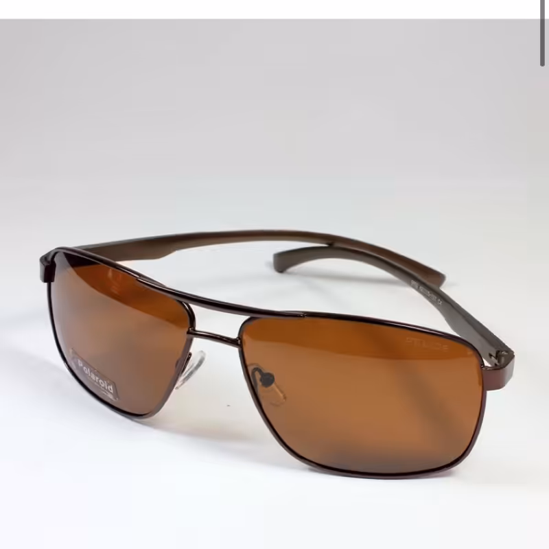 فریم عینک آفتابی فلزی دوپل مردانه خلبانی قهوه ای پلیس 8859