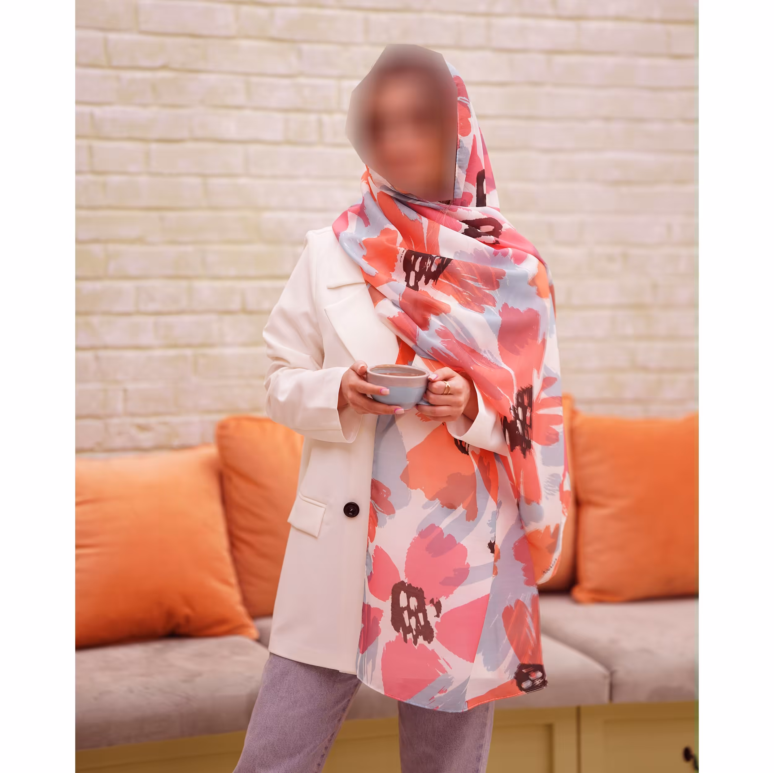 شال جدید رنگ سال 2023  نخی مزونی   کد 1420  آنالیا اسکارف   ارسال رایگان 