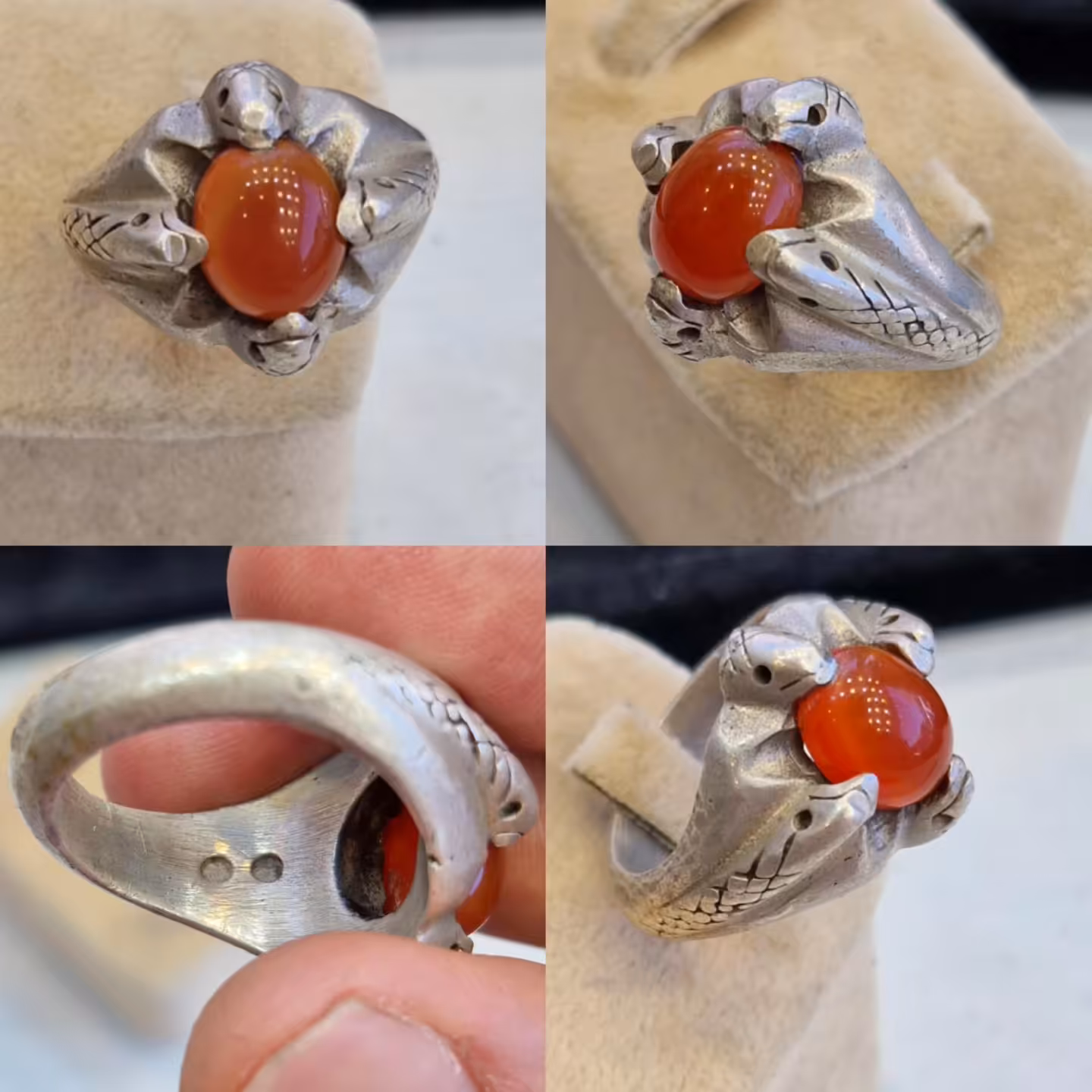 انگشتر عقیق یمنی سرخ