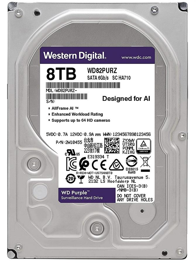 هارددیسک اینترنال وسترن دیجیتال مدل Purple WD82PURZ ظرفیت 8 ترابایت