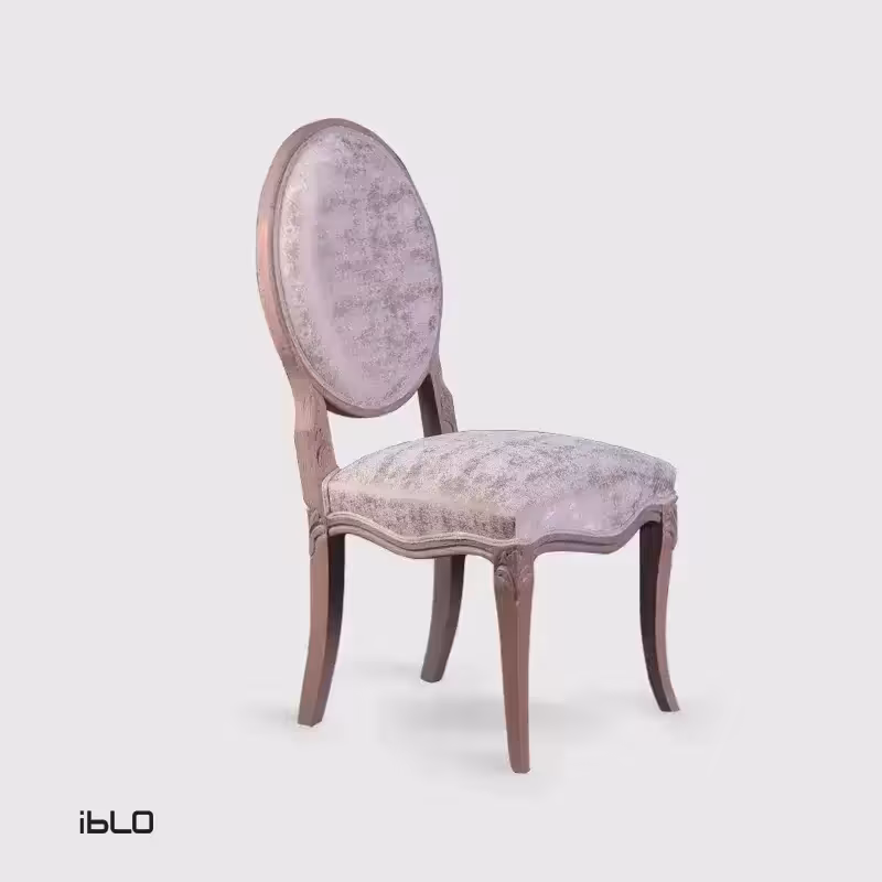 صندلی نئوکلاسیک چوبی لاپند (نخودی کرم)