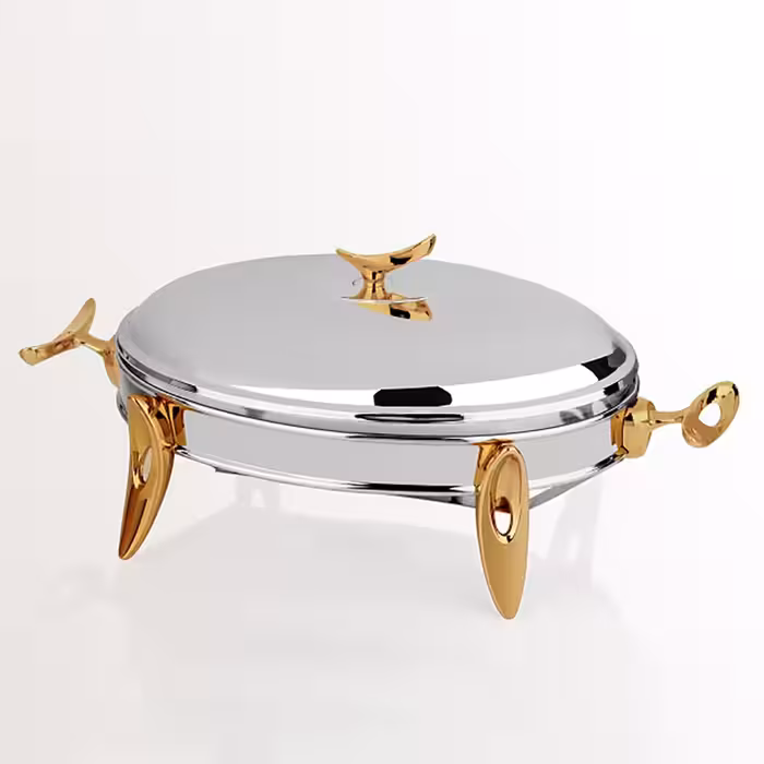 سوفله بیضی متوسط تک استیل مدل لوپ (دسته طلایی)