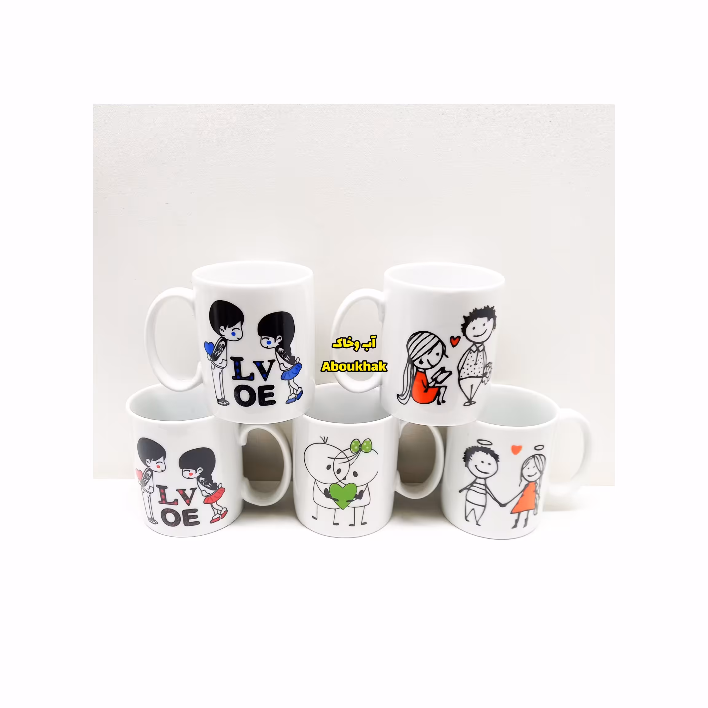 ماگ چینی لاو رنگی