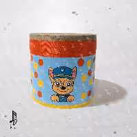 طبلک پلیمری باربد زمینه آبی (سگ نگهبان پسرانه)