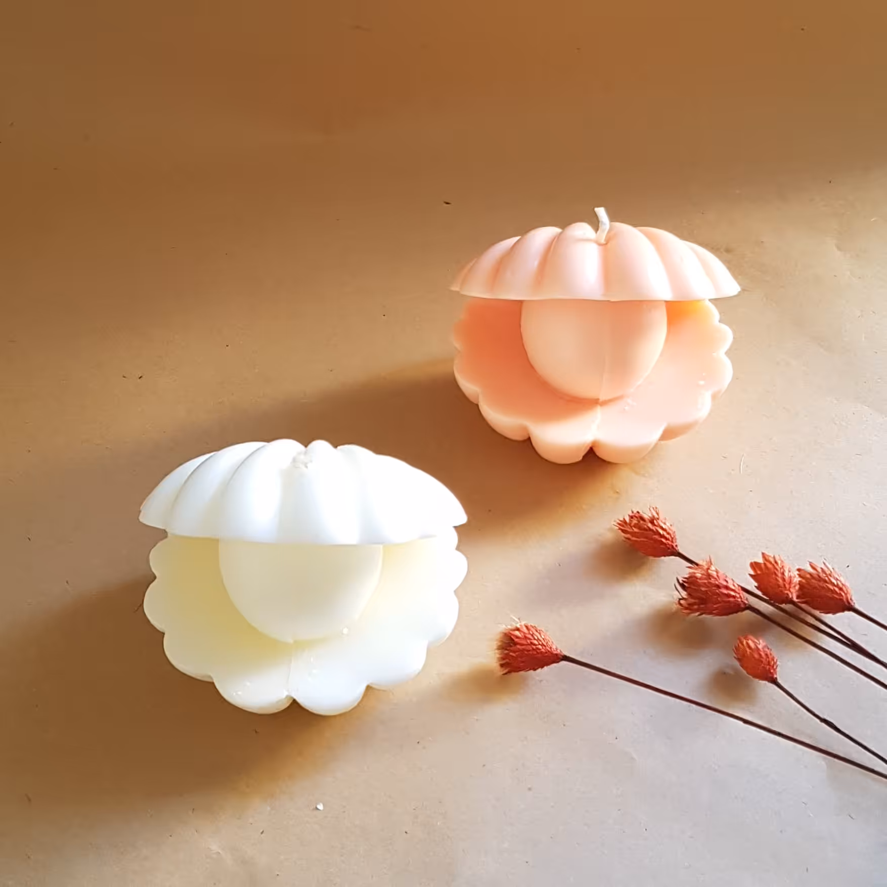 شمع ژورنالی مدل صدف و گوی 