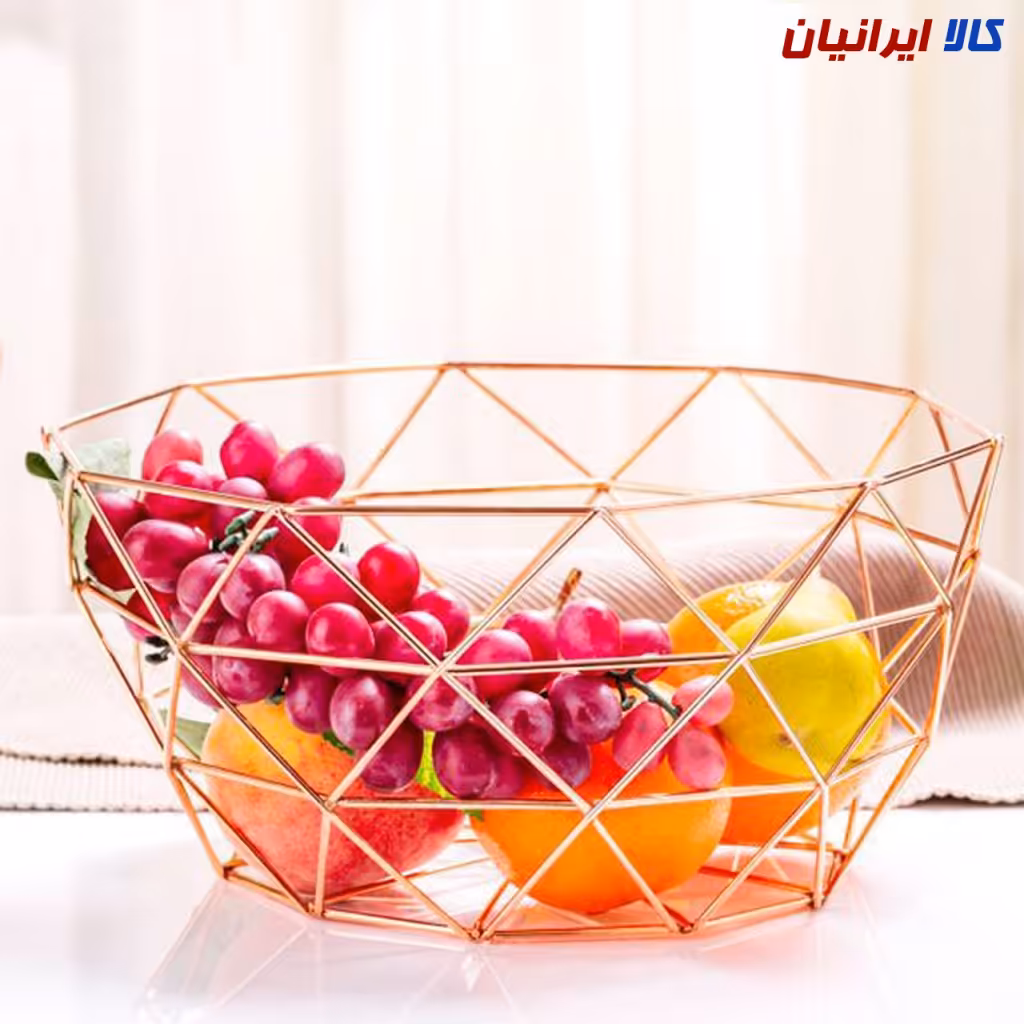 سبد میوه فلزی طلایی