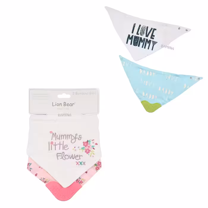 پیش بند سه گوش با دندانگیر بسته 2 عددی لیون بیر Lion bear